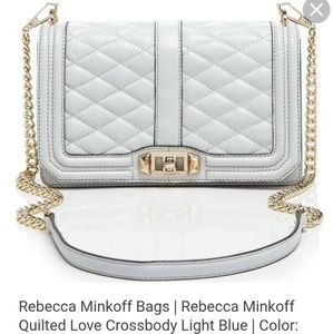 Rebecca Minkoff Love Crossbody in white/light blue